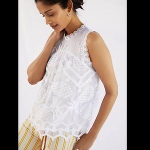 Anthropologie Maeve Pineapple Lace Blouse NWT